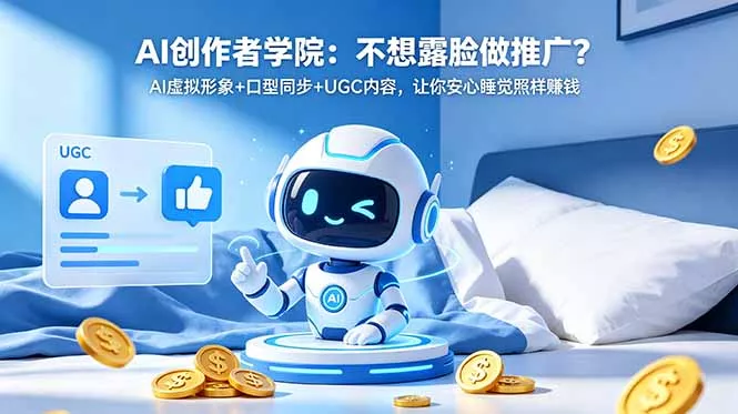 AI创作者学院：不想露脸做推广？AI虚拟形象+口型同步+UGC内容，让你安心睡觉照样赚钱-知峰社
