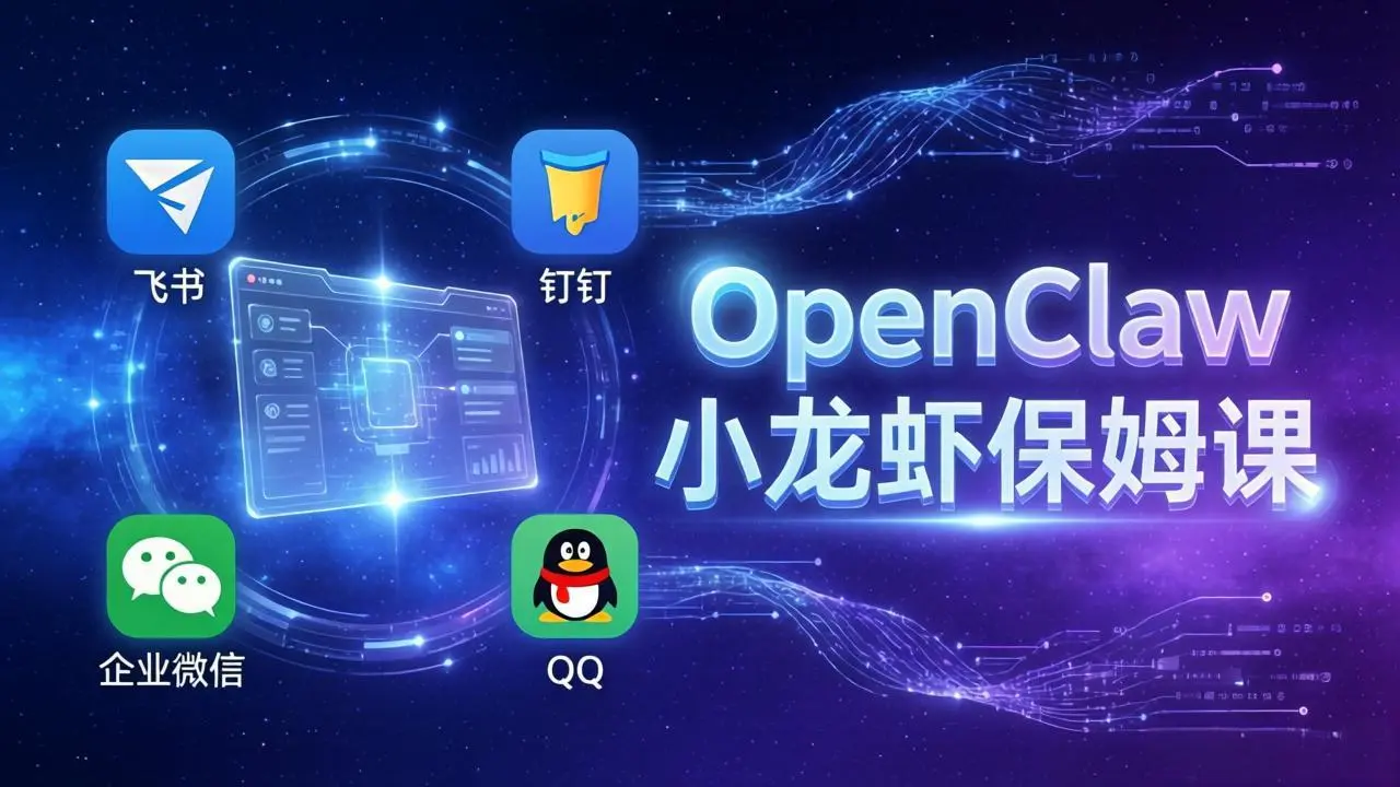 OpenClaw小龙虾保姆课: Windows/macOS/Linux/Docker全系统安装,飞书+钉钉+企业微信+QQ 全接入-知峰研习社
