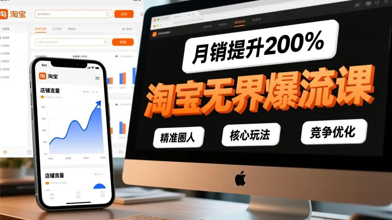 淘宝无界爆流课，精准圈人、核心玩法、竞争优化，快速引爆店铺流量，月销提升200%-知峰社