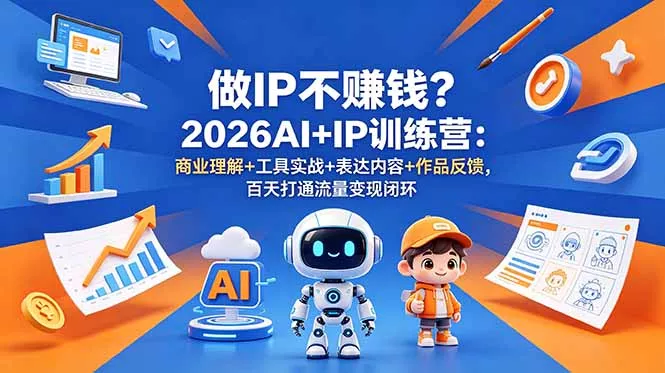 做IP不赚钱？2026AI+IP训练营：商业理解+工具实战+表达内容+作品反馈，百天打通流量变现闭环-知峰社