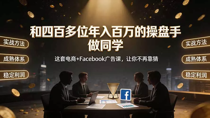和四百多位年入百万的操盘手做同学——这套电商+Facebook广告课，让你不再靠猜【原创双语字幕】-知峰社
