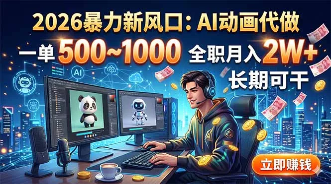 2026暴力新风口：AI动画代做，一单500~1000，全职月入2W+，长期可干-知峰社