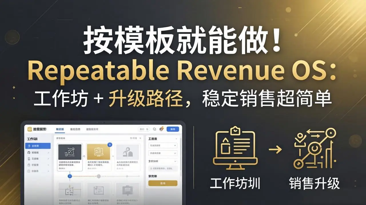 按模板就能做！Repeatable Revenue OS：工作坊 + 升级路径，稳定销售超简单-知峰社