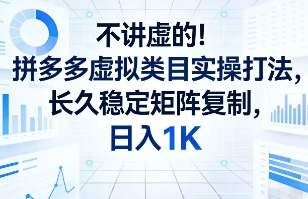 不讲虚的！拼多多虚拟类目实操打法，长久稳定矩阵复制，日入1K【揭秘】-知峰研习社