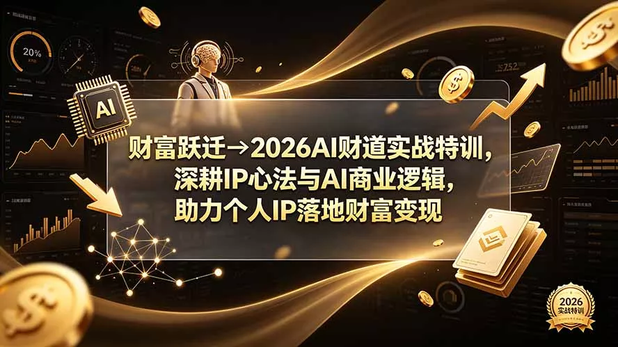 财富跃迁→2026AI财道实战特训,深耕IP心法与AI商业逻辑,助力个人IP落地财富变现-知峰社