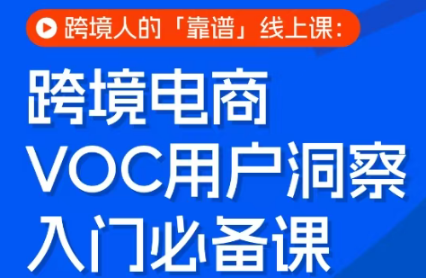 跨境电商VOC用户洞察入门必备课-知峰研习社