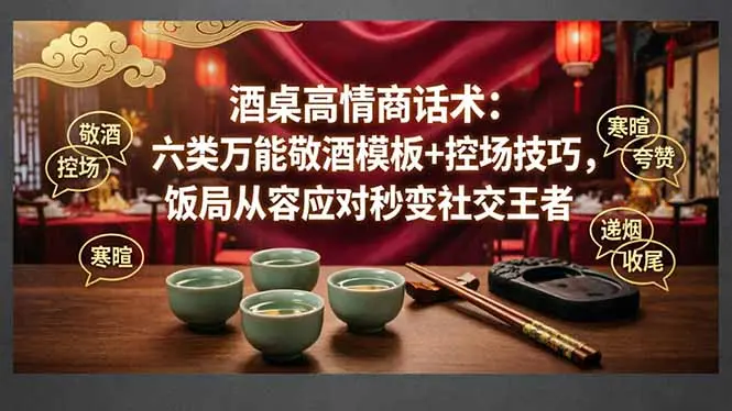 付费文章：酒桌高情商话术：六类万能敬酒模板+控场技巧，饭局从容应对秒变社交王者-知峰社
