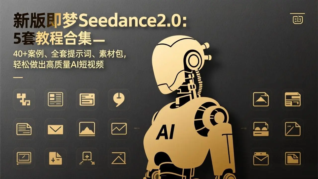 新版即梦Seedance2.0:5套教程合集,40+案例、全套提示词、素材包,轻松做出高质量AI短视频-知峰研习社