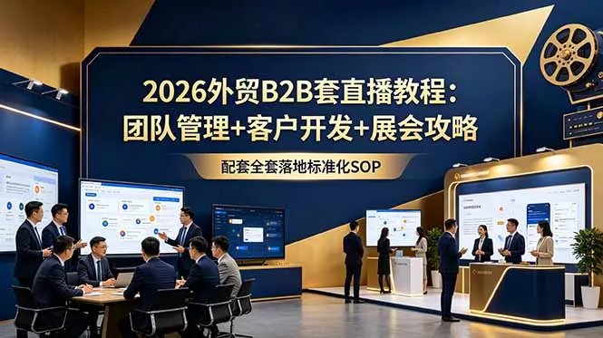 2026外贸B2B套直播教程:团队管理+客户开发+展会攻略,配套全套落地标准化SOP-知峰社