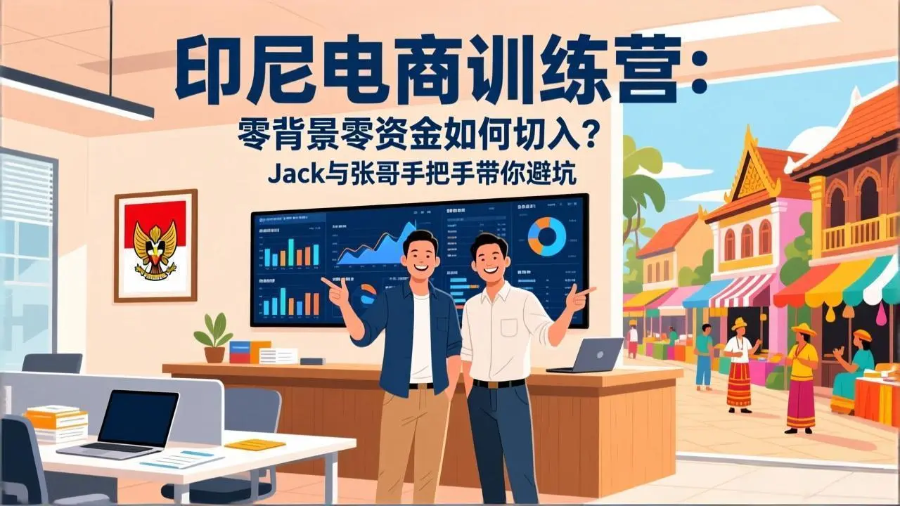 印尼电商训练营：零背景零资金如何切入？Jack与张哥手把手带你避坑-知峰研习社