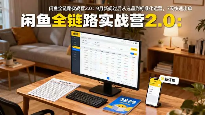 闲鱼全链路实战营2.0:9月新规过后从选品到标准化运营,7天快速出单-知峰社