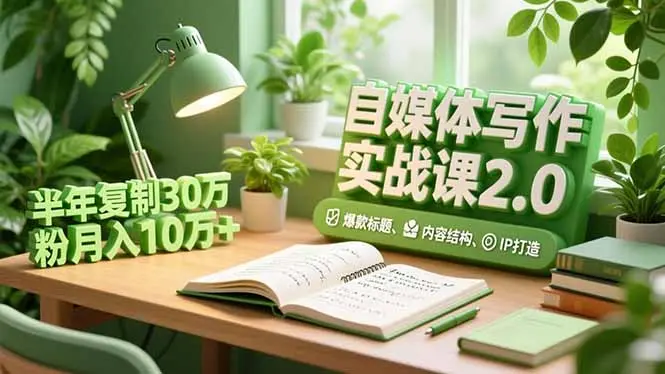 自媒体写作实战课2.0,爆款标题、内容结构、IP打造,半年复制30万粉月入10万+-知峰研习社