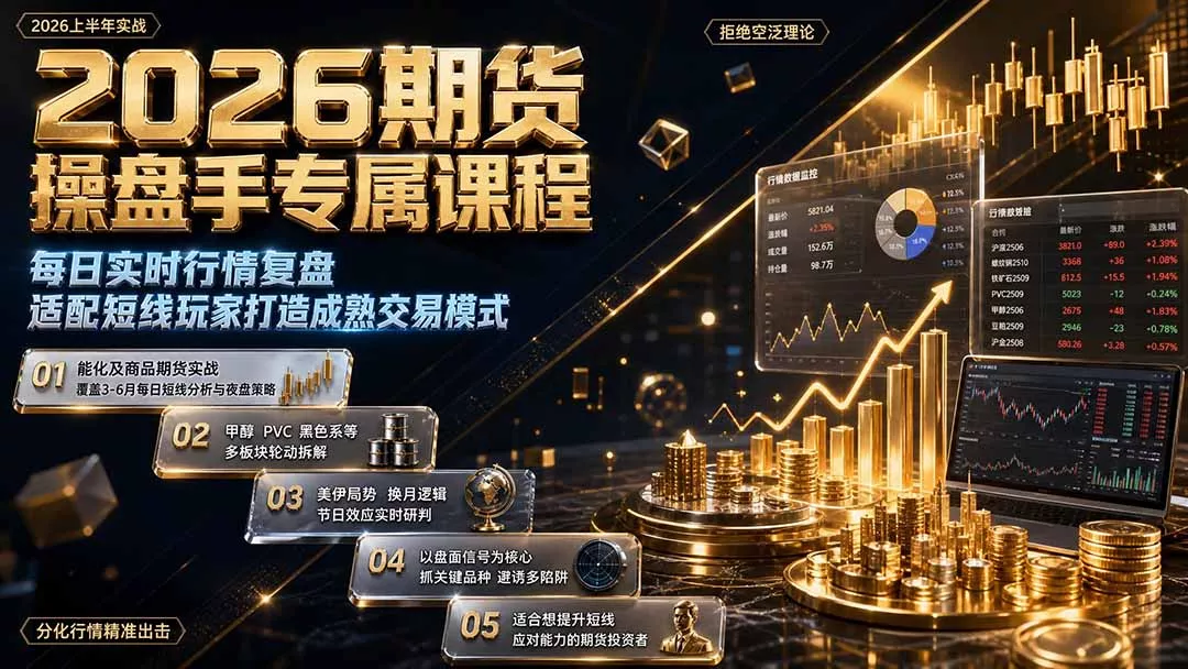 2026期货操盘手专属课程-更新8月，每日实时行情复盘，适配短线玩家打造成熟交易模式-知峰社