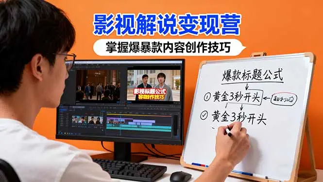 影视解说变现营：通过30+实战案例爆款内容创作技巧，掌握影视解说盈利密码-知峰社
