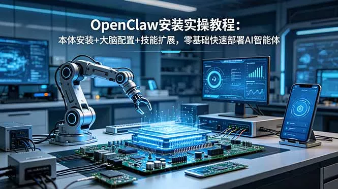 OpenClaw安装实操教程:本体安装+大脑配置+技能扩展,零基础快速部署AI智能体-知峰社