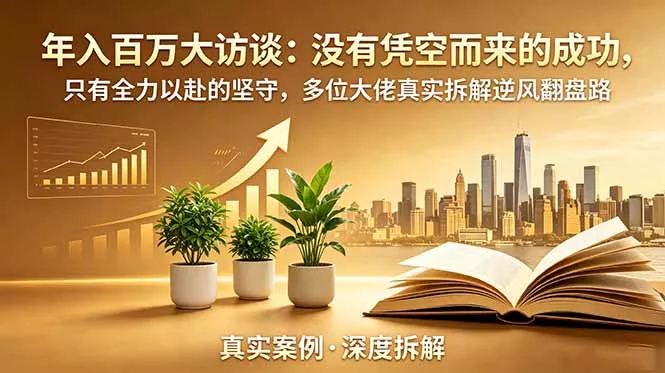 年入百万大访谈-更新：没有凭空而来的成功，只有全力以赴的坚守，多位大佬真实拆解逆风翻盘路-知峰社