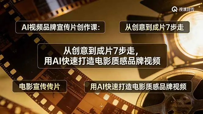 AI视频品牌宣传片创作课：从创意到成片7步走，用AI快速打造电影质感品牌视频-知峰研习社