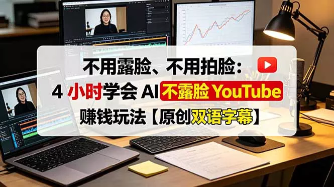 不用露脸、不用拍脸:4 小时学会 AI 不露脸 YouTube 赚钱玩法【原创双语字幕】-知峰社