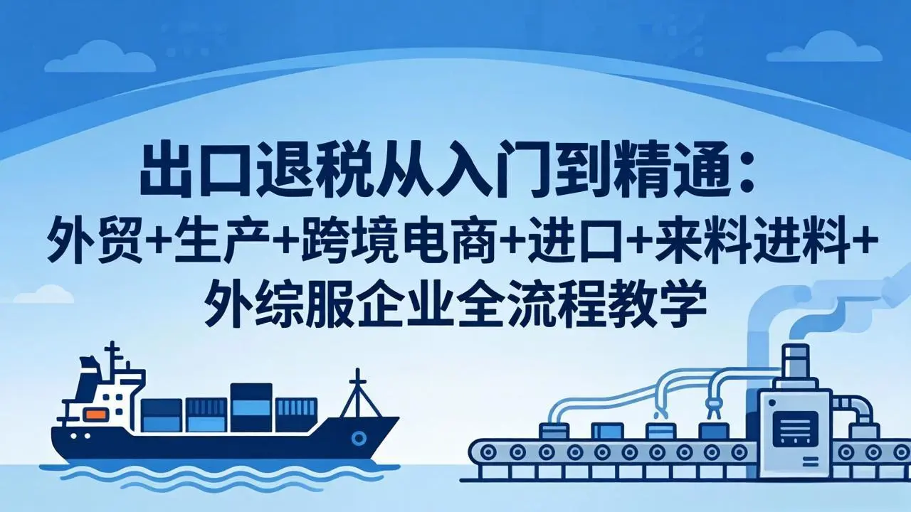 出口退税从入门到精通：外贸+生产+跨境电商+进口+来料进料+外综服企业全流程教学-知峰社