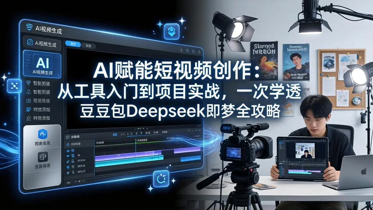 AI赋能短视频创作：从工具入门到项目实战，一次学透豆包Deepseek即梦全攻略-知峰研习社
