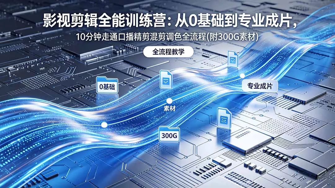 2026影视剪辑全能实战课｜0基础到专业成片，全流程教学，高清带300G素材-知峰社