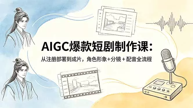 AIGC爆款短剧制作课：从注册部署到成片，角色形象+分镜+配音全流程-知峰社