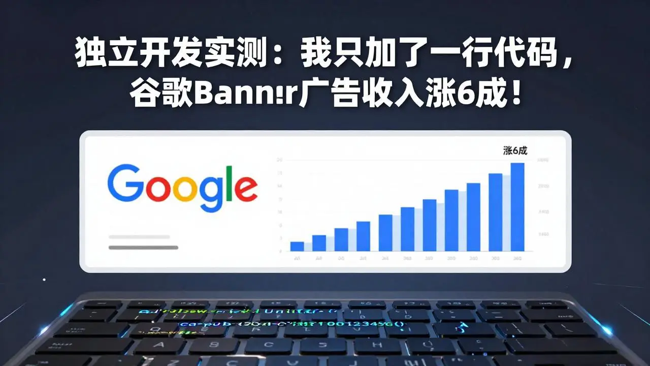 付费文章：独立开发实测：我只加了一行代码，谷歌Banner广告收入涨6成！-知峰研习社