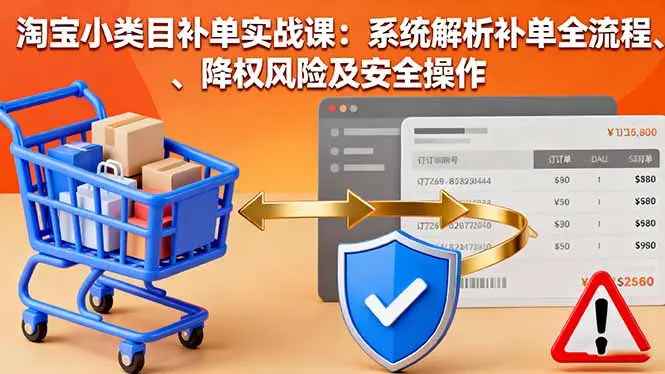 淘宝小类目补单实战课：系统解析补单全流程、降权风险及安全操作-知峰社