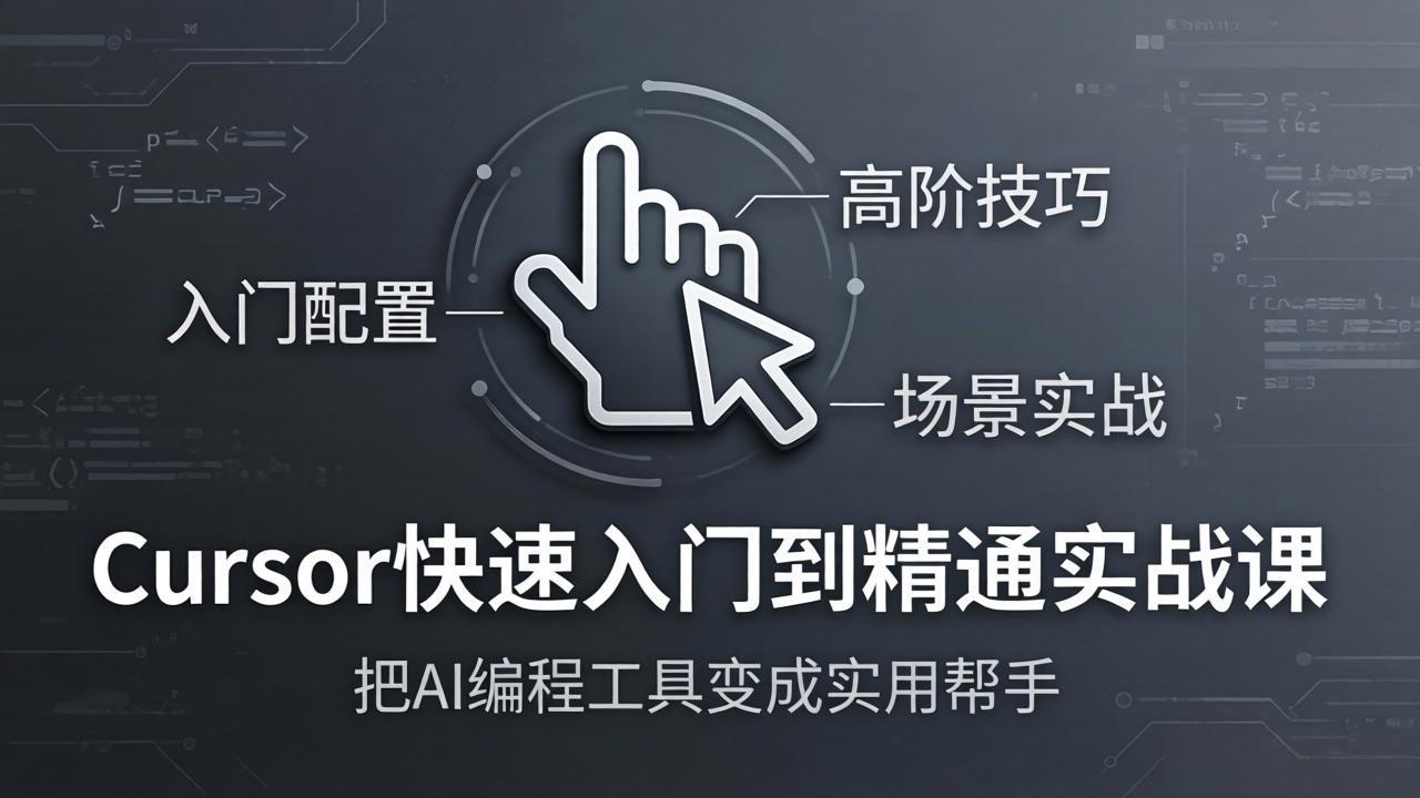 Cursor快速入门到精通实战课：入门配置+高阶技巧+场景实战，把AI编程工具变成实用帮手-知峰研习社