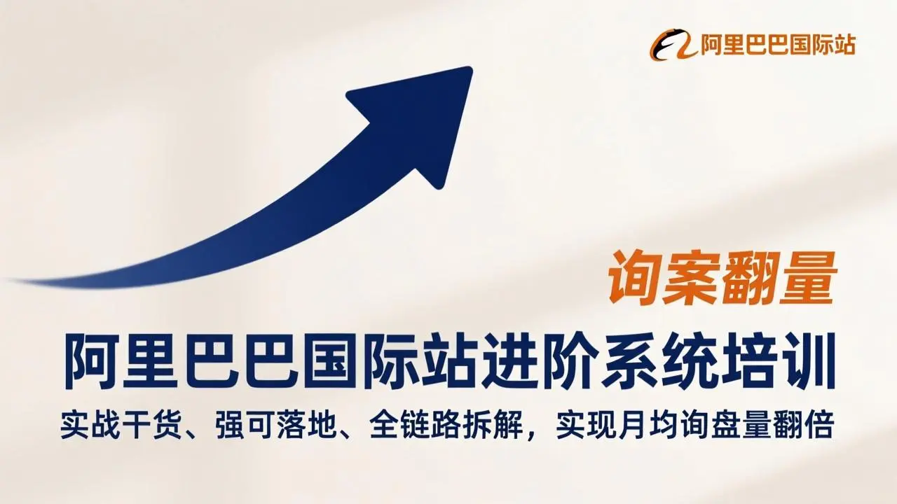 阿里巴巴国际站进阶系统培训，实战干货、强可落地、全链路拆解，实现月均询盘量翻倍-知峰研习社