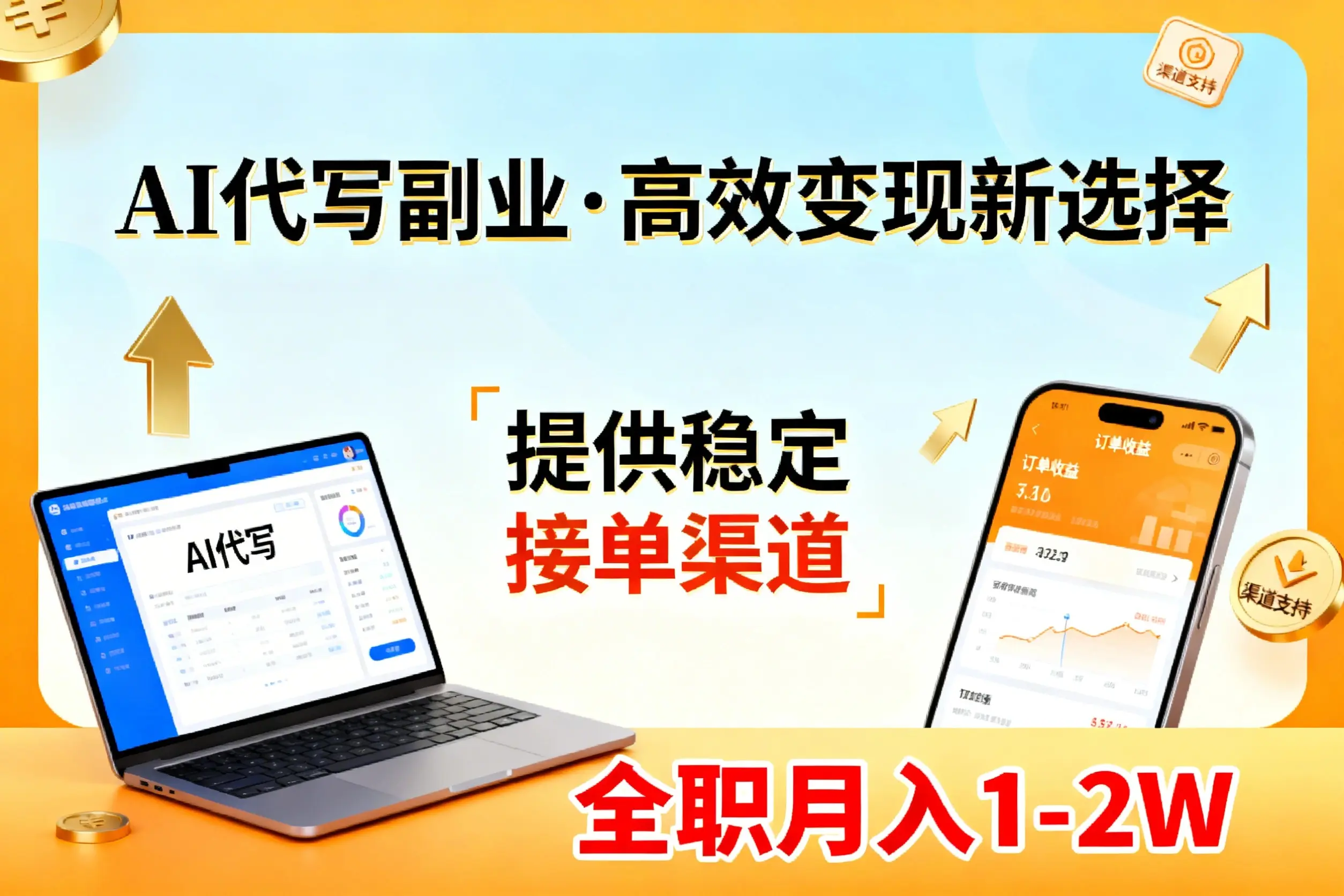 AI代写副业，高效变现，提供渠道，永不失业副业兼职 全职月入1-2W【SOP手册】-知峰社